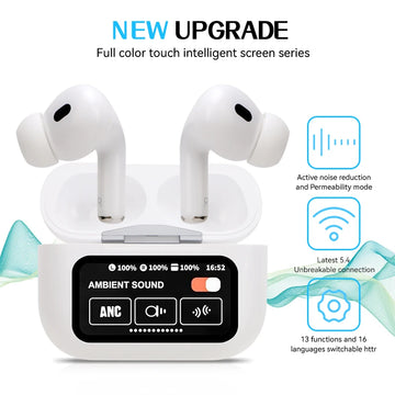 Bluetooth headphones multifunctional touch screen ANC noise reduction ultra-long life in-ear wireless headphones