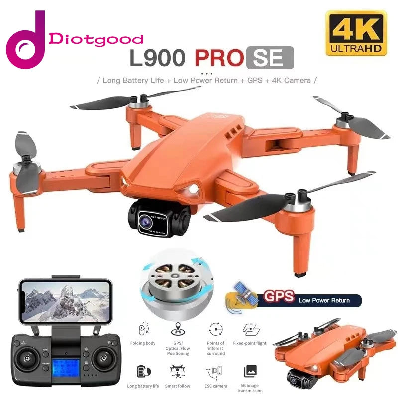 L900 Pro SE GPS Drone Profesional 4K HD 5G WIFI FPV Camera Quadcopter With Brushless Motor RC Mini Dron for Children Toys