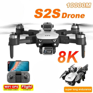 GISAEV S2S Drone 8K 5G GPS HD Aerial Photography Dual-Camera Omnidirectional Obstacle Brushless Avoidance Quadcopter Toys